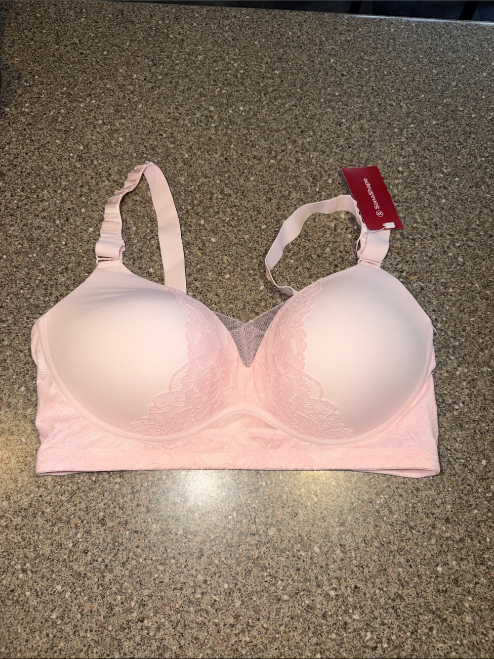 Sonashape Everyday Light Pink Lace-Trim Comfort Bra